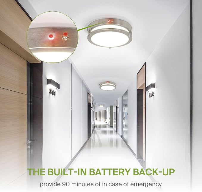 ASD LED 12" Round Flush Mount Lighting, Close to Ceiling Light Fixture | 3CCT