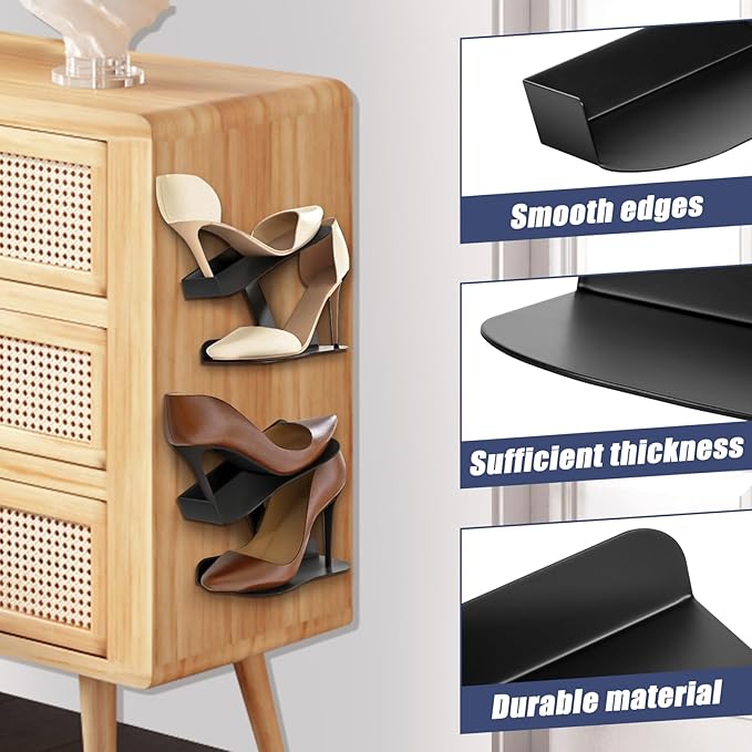 2 Pcs Floating Shoe Display Shelves, H-Type Sturdy Levitating Wall Shelf