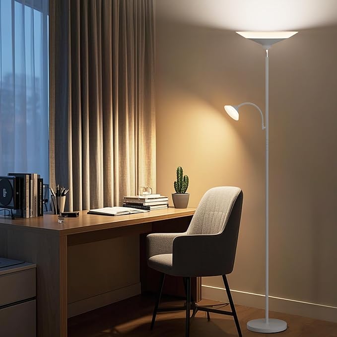 Sliver Gray Torchiere Floor Lamp