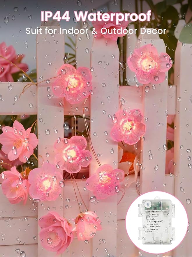 Cherry Blossom Flower String Lights