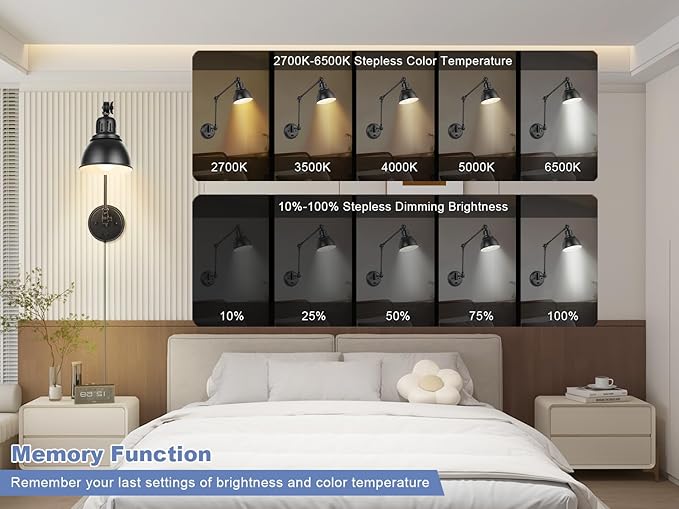 2 Pack Plug in Wall Sconces