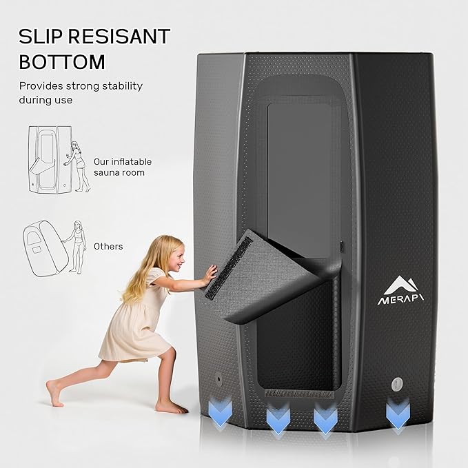 Merapi Premium Portable Inflatable Sauna - Professional Brushed PVC (44.97lbs), Sets Up in 3 Mins, More Portable Than Wood Saunas/More Durable Than Oxford Fabric, for Home SPA/Gym/Travel