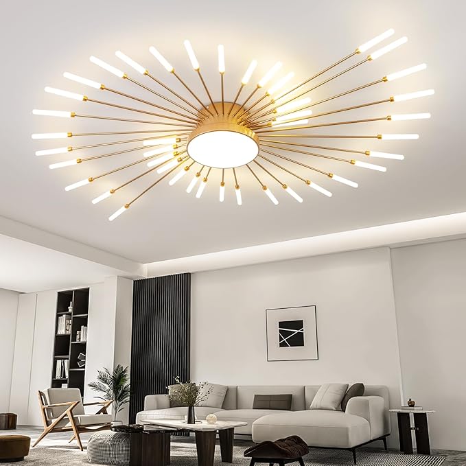 ziidoo Modern Ceiling Light, 42+1 Lights Metal Firework Designed Chic Led