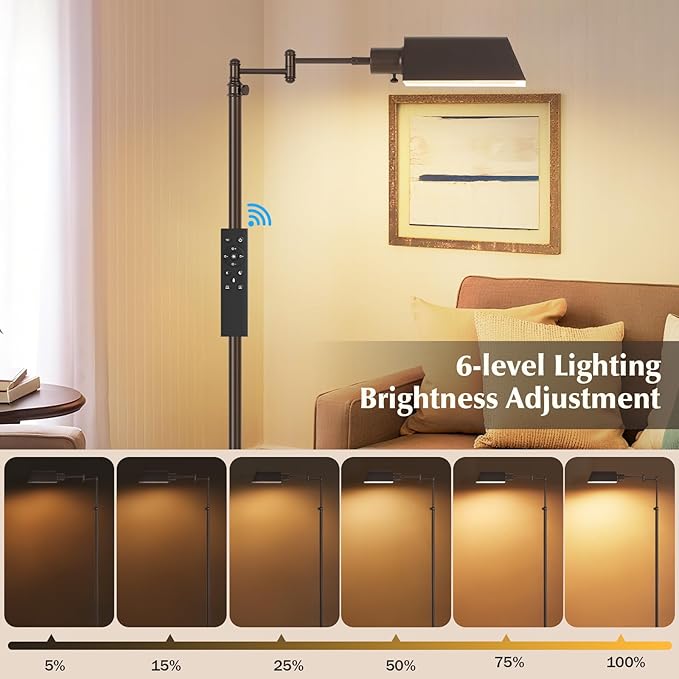 GyroVu Traditional Height Adjustable Pharmacy Floor Lamp
