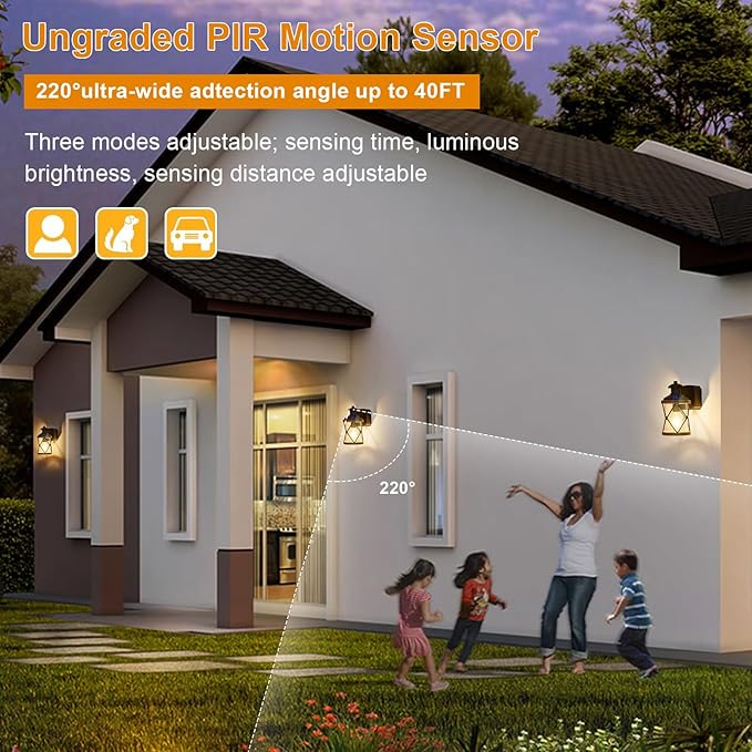Dusk to Dawn Motion Sensor Outdoor Porch Light