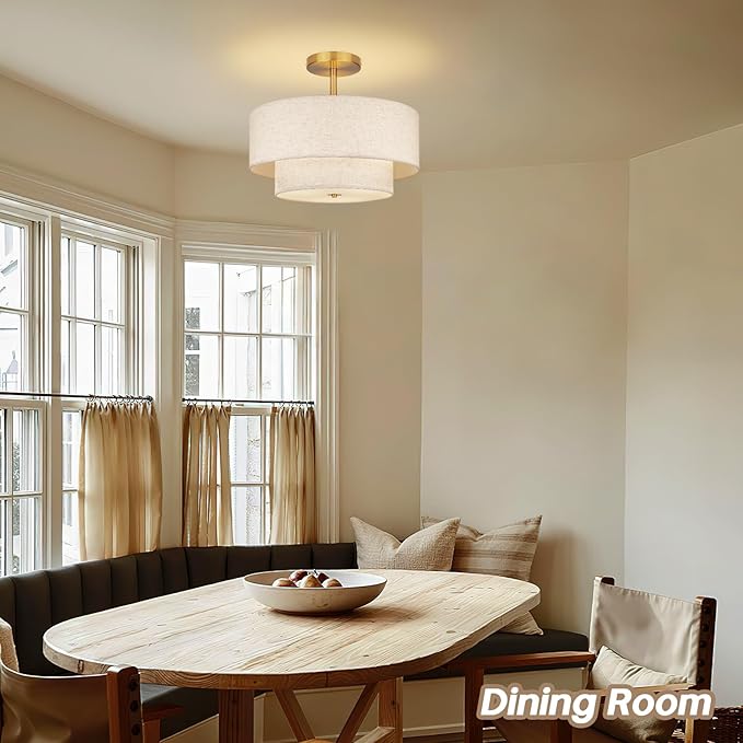 18 Inch Large Semi Flush Mount Ceiling Light Fixture