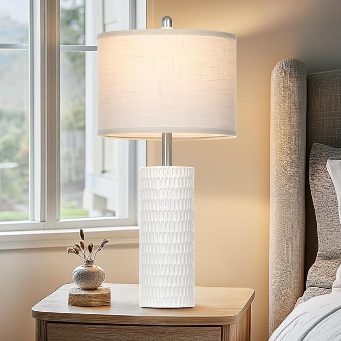 27" Ceramic Table Lamp, Farmhouse Table Lamp