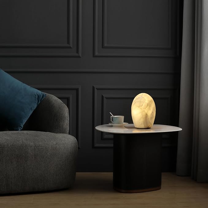 Natural Calcite Stone Lamp – Handcrafted from Solid Crystal Stone, Dimmable