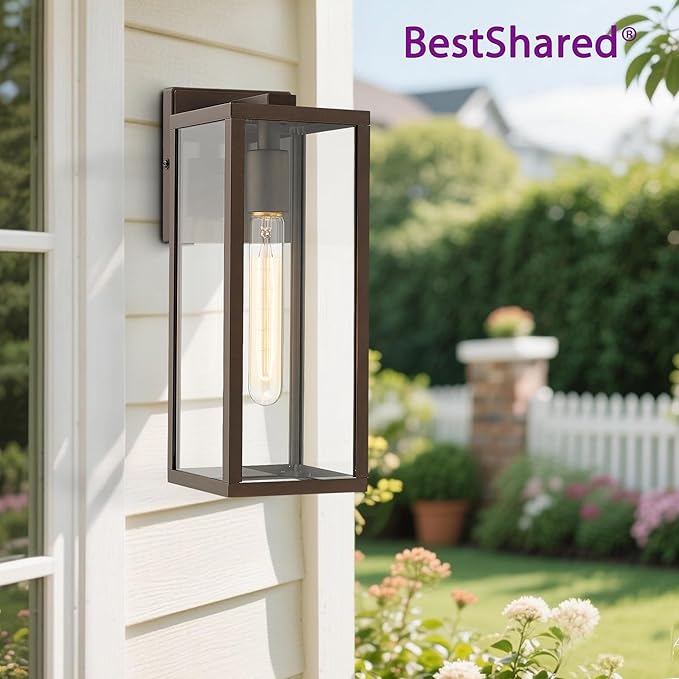 Bestshared Outdoor Wall Lantern, Anti-Rust Outdoor Wall Sconce Light Fixtures