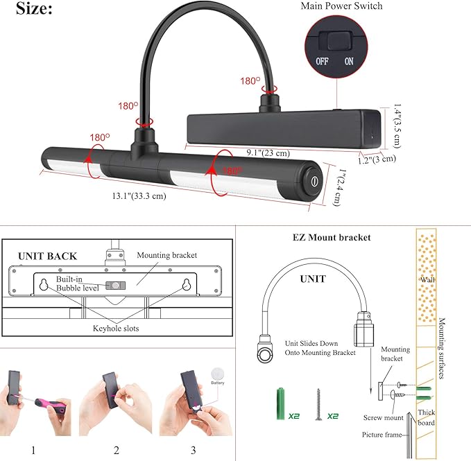 BIGMONAT Rechargeable Picture Light