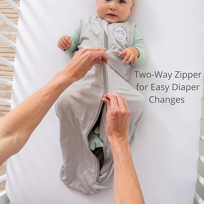 Dreamland Baby Lightweight Bamboo Viscose Sleep Sack (12-24 Months). 1.0 TOG Ultra Soft Blanket w/ 2-Way Zipper. 95% Viscose, 5% Spandex (Grey). Mom-Owned US Business, Premium Materials