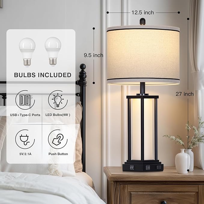 27in Tall Farmhouse Table Lamp