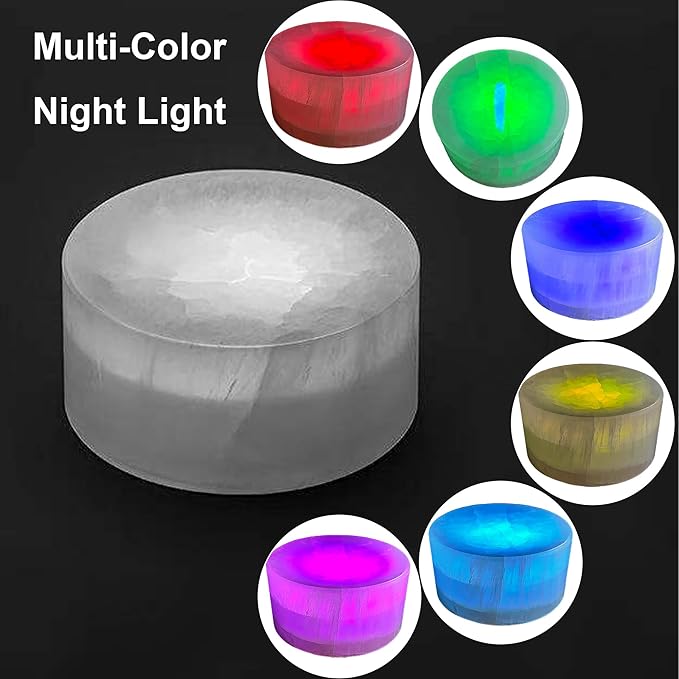 Natural Jade Touch Night Light: Color-Changing LED Mood Lamp, Rechargeable Soft