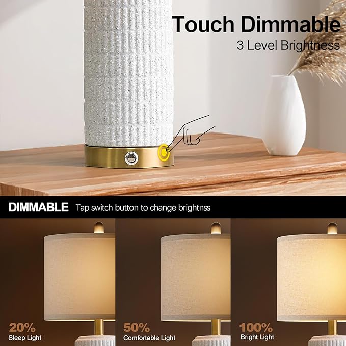 PoKat Stone-Like Ceramic Table Lamps