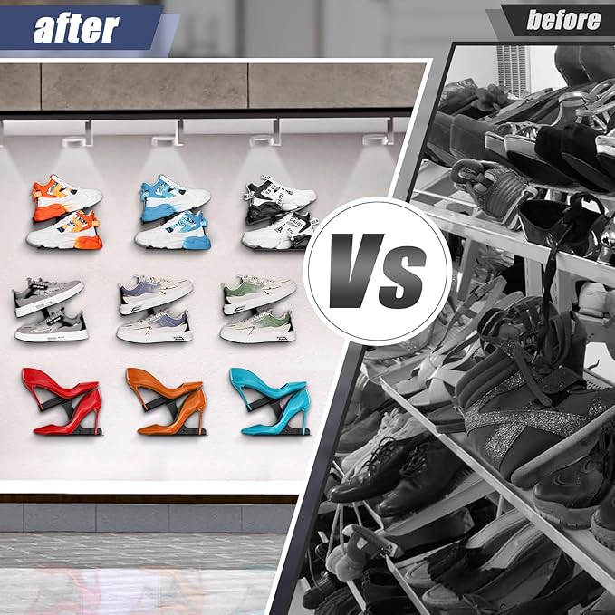 2 Pcs Floating Shoe Display Shelves, H-Type Sturdy Levitating Wall Shelf