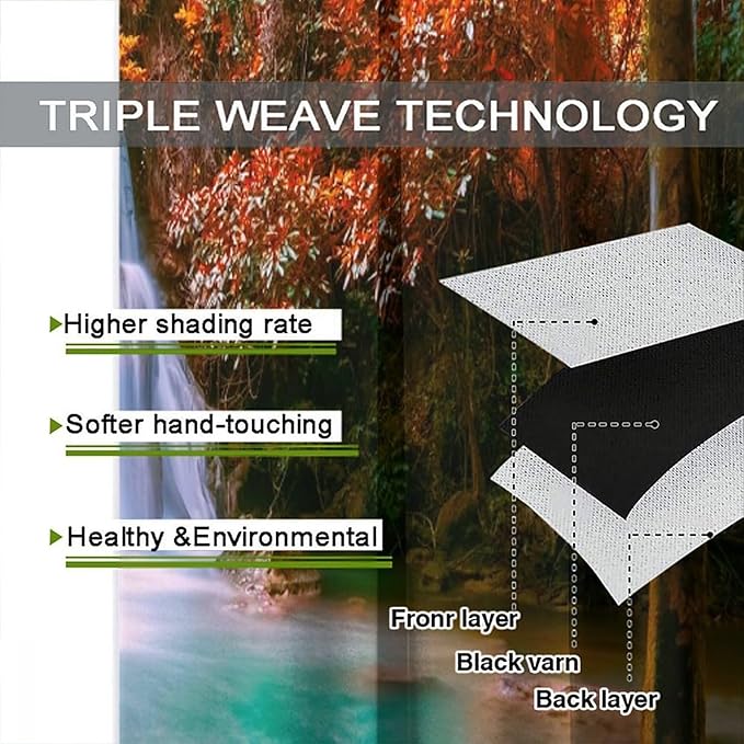 Autumn Forest Waterfall Blackout Curtains, Fall Leaves Trees Jungle Country Nature Landscape Window Drapes, for Bedroom Living Room 52" W X 84" L