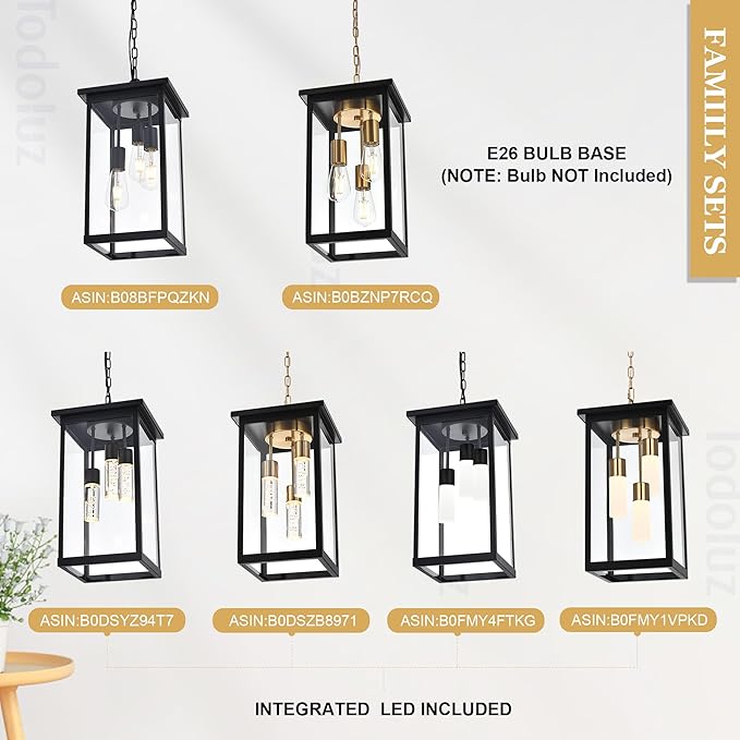 TODOLUZ 3-Light Large Outdoor Pendant Light