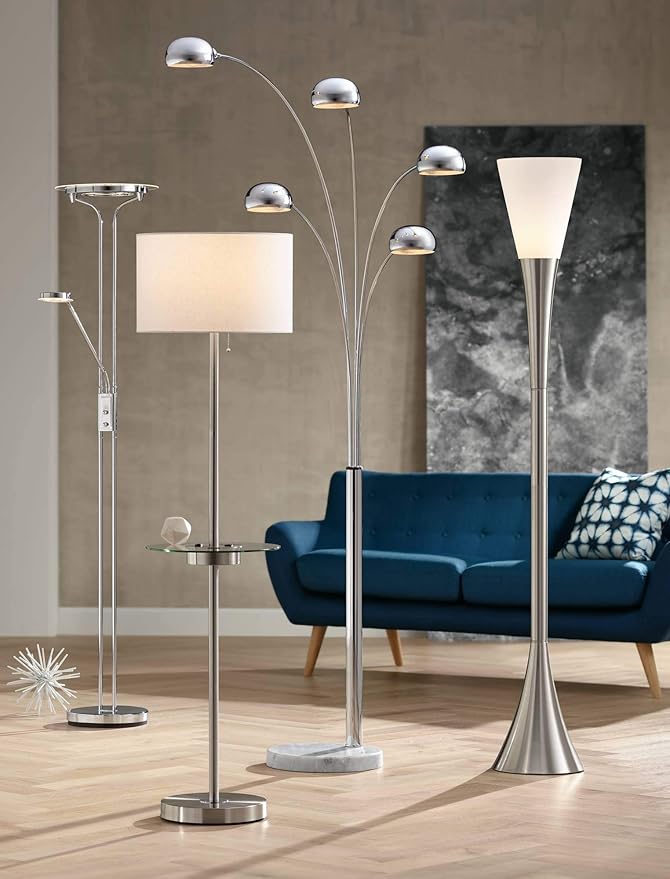 Possini Euro Design Piazza Modern Chic Torchiere Floor Lamp Standing 72 1/2"