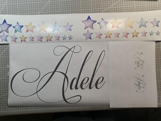Personalized Wall Sticker with Custom Name,Watercolor Stars Wall Decals for Kids Room, Nursery or Living Space