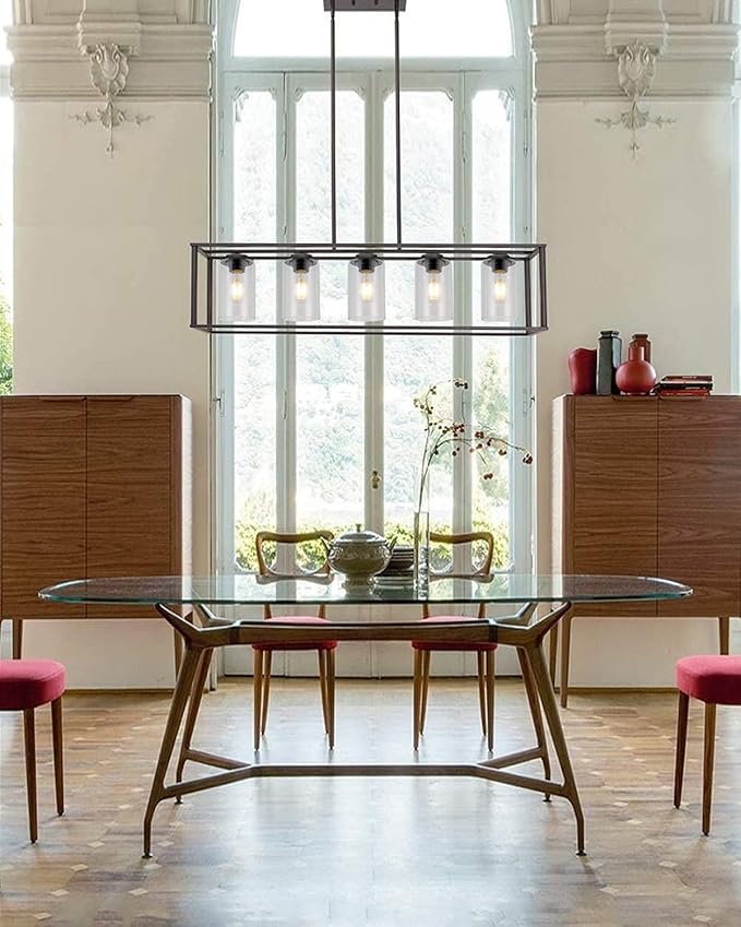 4 Pack Clear Glass Shade Covers Replacements, 5.5in Height, 3.5in Diameter