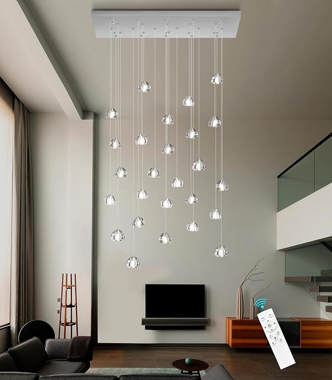 LED Rectangular Chandeliers for Ding Room Light Dimmable Living Room High