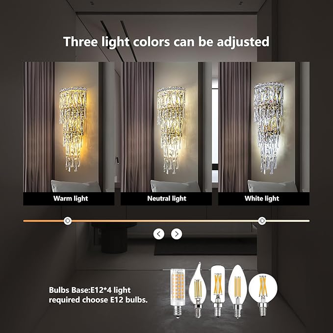 Modern K9 Crystal Wall Sconce, Acrylic Crystal Drops Wall Lamp Bedside Light 3