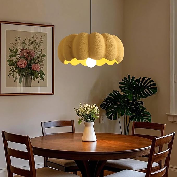 JAYMP Yellow Pumpkin Shape Pendant Light