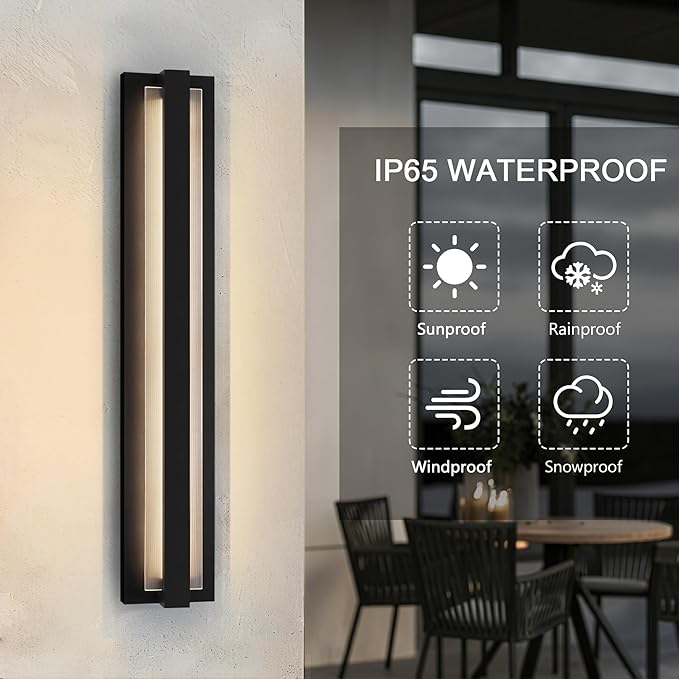 LamQee 31.5" Aluminum Long Outdoor Modern LED Wall Lights