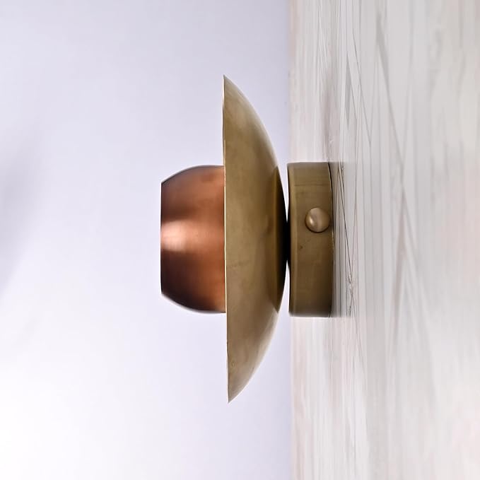 Handcrafted Pure Industrial Brass Wall Sconce Light – Modern Mid Century Wall