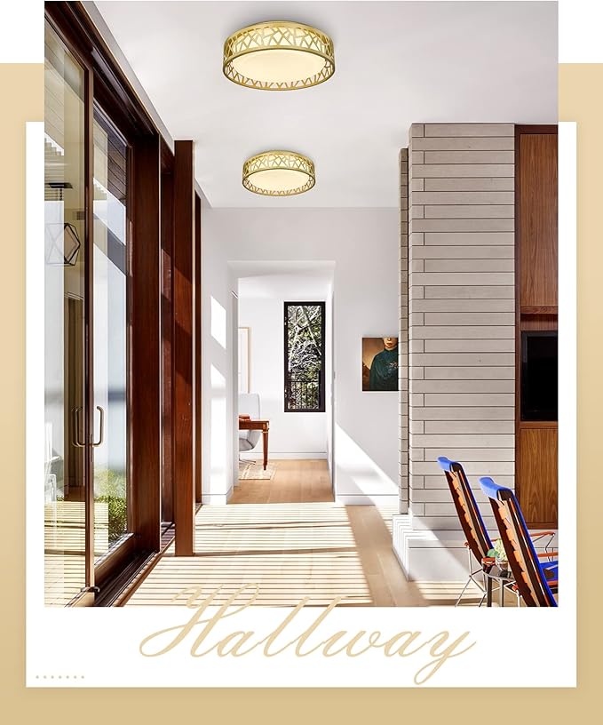 LED Flush Mount Ceiling Light, 12 inch 15W 1100 Lumens Close to Ceiling Light