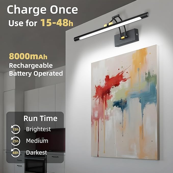 16“ Picture Lights for Wall Battery Operated, Wireless Picture Light