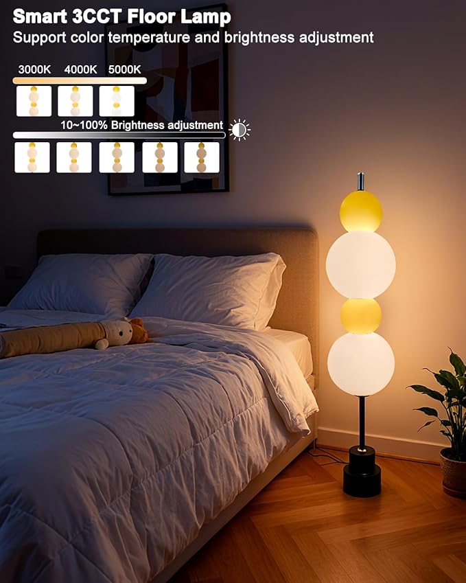 Yellow Globe Floor Lamp