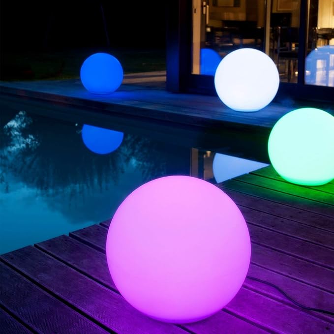 Mr.Go 14-inch LED Ball Light, Cordless Rechargeable Globe Lamp w/Remote