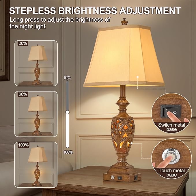 29.5"H Touch Control Traditional Table Lamp