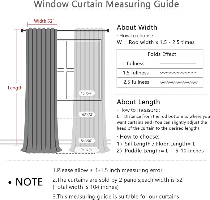 MYSKY HOME 100% Blackout Plaid Linen Curtains 45 Inches Long Double Layer Farmhouse Thermal Insulated Checkered Print Drapes with Rod Pocket Back Tab for Small Window, 2 Panels, 52" Wide, Brown