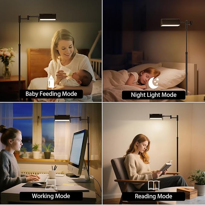 SUNMORY Dimmable LED Pharmacy Floor Lamp, 16W/1500LM Bright Reading Floor Lamp