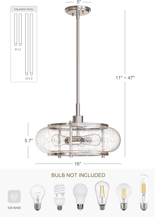 Elisha 3-Light Semi Flush Mount Ceiling Light