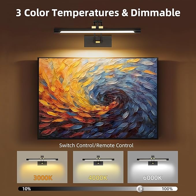 16“ Picture Lights for Wall Battery Operated, Wireless Picture Light