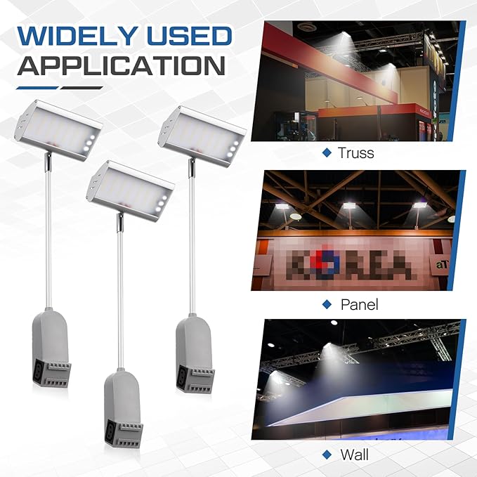 Retisee 4pcs Trade Show LED Lights Display and Exhibit Arm Lighting,