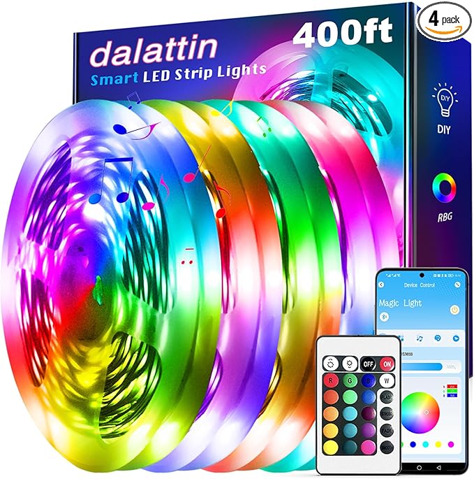 dalattin Led Lights for Bedroom 400ft, 24V Led Strip Lighting