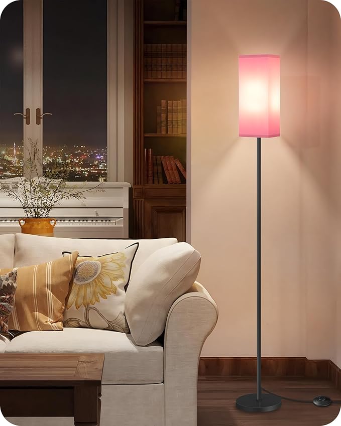 Floor Lamp, Pole with Foot Switch, Modern Standing Lamp Shade, Minimalist