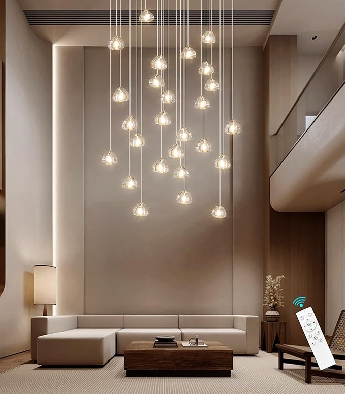 LED Rectangular Chandeliers for Living Room Dining Room Light Dimmable High
