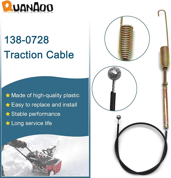 Traction Cable 138-0728 for Toro Ariens fits Toro 38844 38850 38855 38860 38865 Snowthrower Replace 145-0718 161-0976