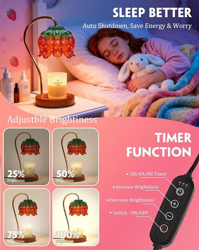 Strawberry Candle Warmer Lamp, Cute Candle Lamp