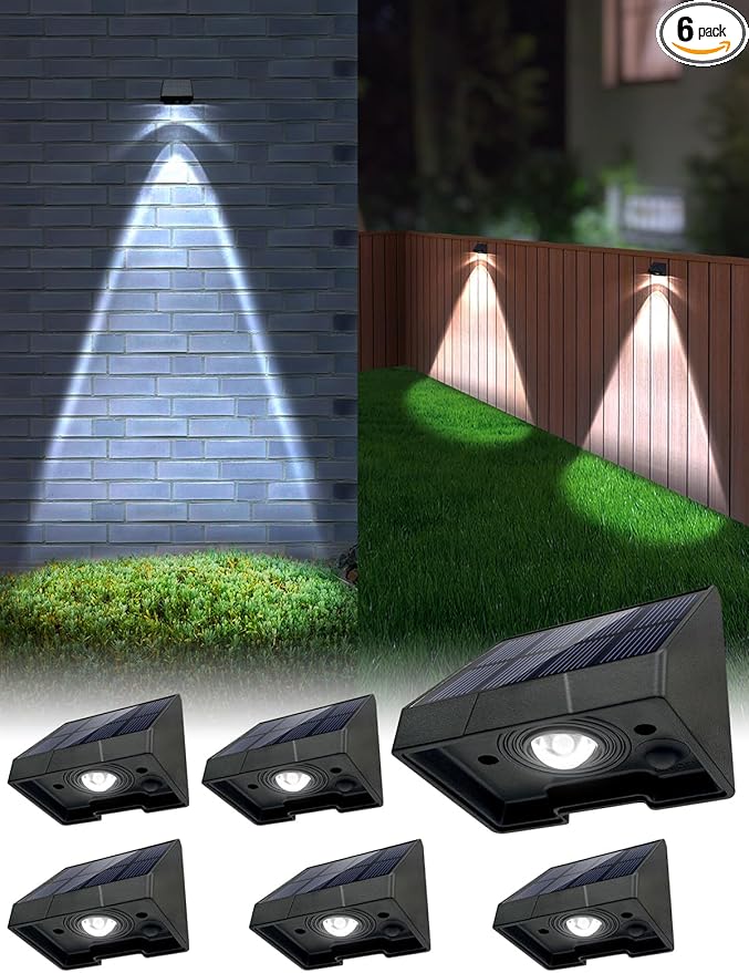 Solar Lights Outdoor Waterproof LED 6000K White Bright Lens Downlight Small