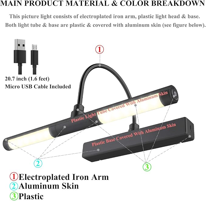 BIGMONAT Rechargeable Picture Light