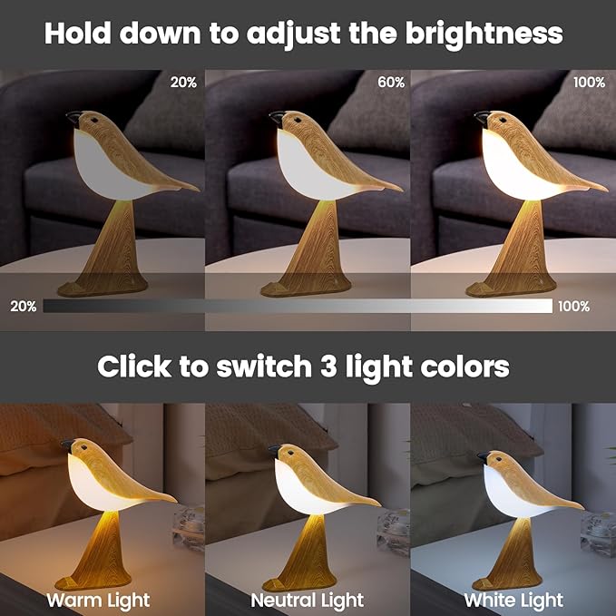 VoMii Small Bird Table Lamp