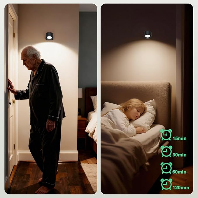 AOMEES Wall Lights Battery Operated Wall Sconce, 3 Color Temperatures & 3
