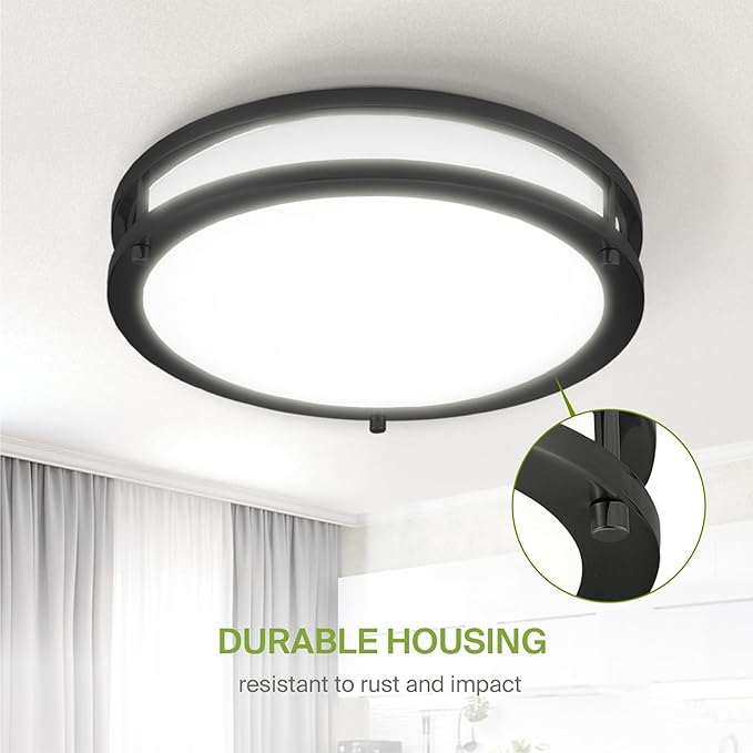 ASD LED 12" Round Flush Mount Lighting, Close to Ceiling Light Fixture | 3CCT