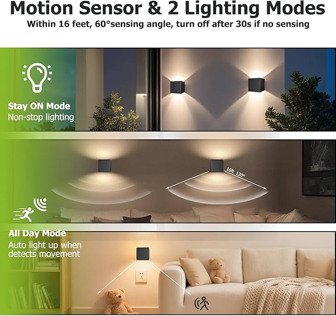 Motion Sensor Wall Light, Battery Powered